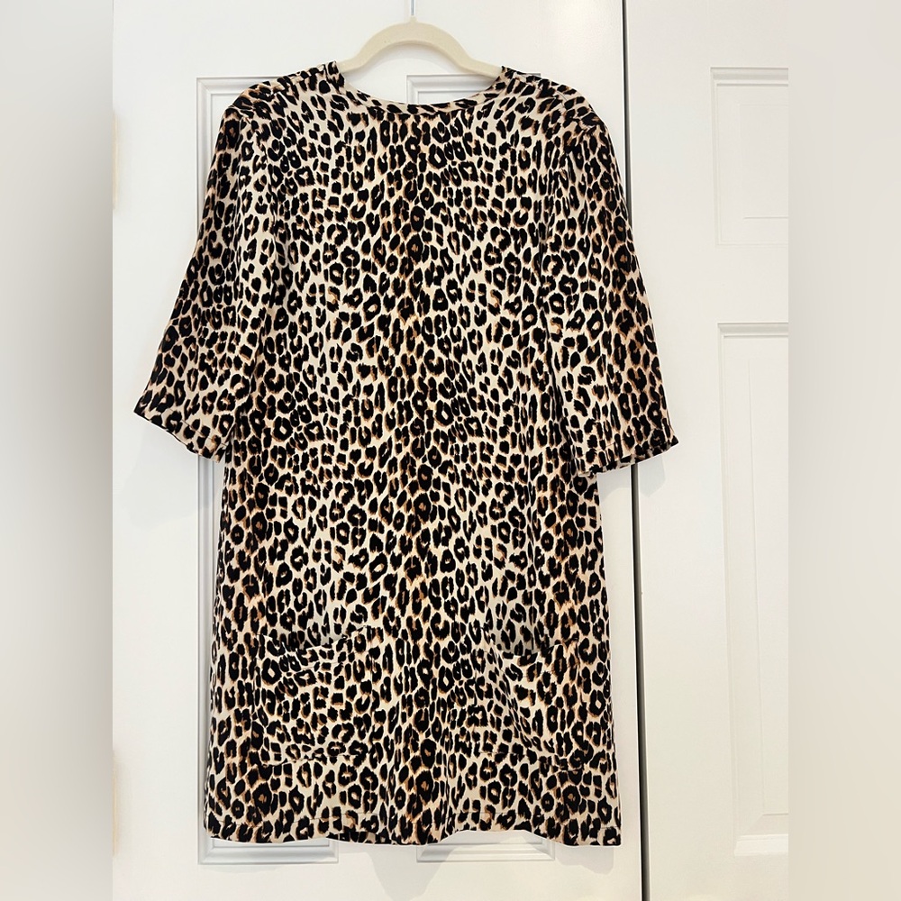 Equipment Leopard Print Silk Midi Dress